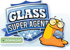 Glass recycling super agent badge